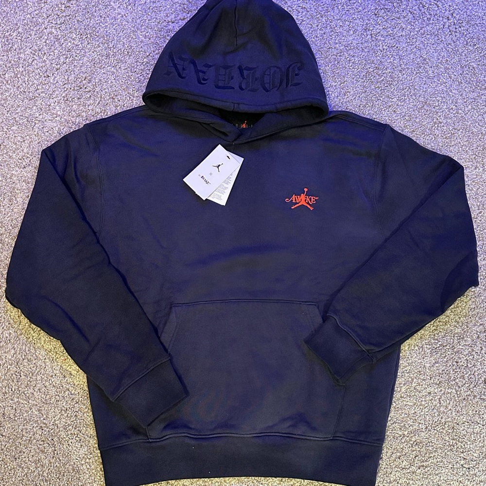 Jordan X Awake Black Hoodie with Red Logo